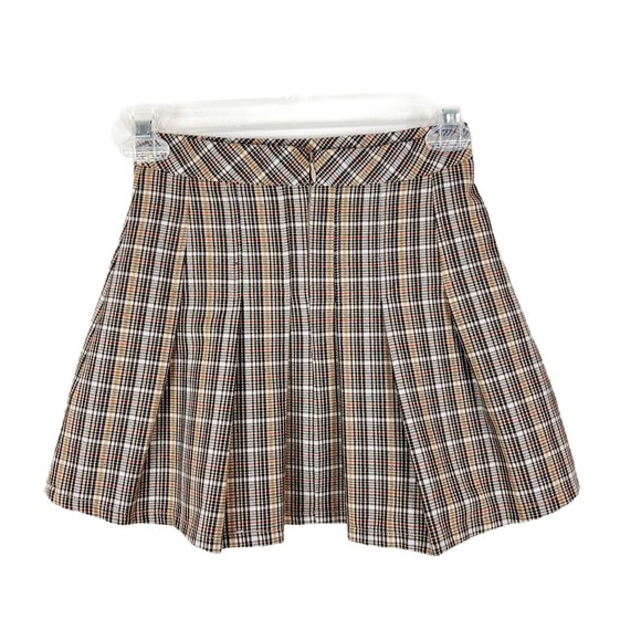 Katie J NYC Skirt Youth Medium Brown Plaid School Girl Pleated Mini A-Line Kids - Picture 2 of 12